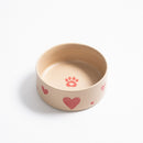 Cozy Hearts Stoneware Pet Bowl 14cm 2-Piece Set
