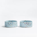 New Party Stoneware Pet Bowl 16.5cm 2 Pieces Set Soft Blue