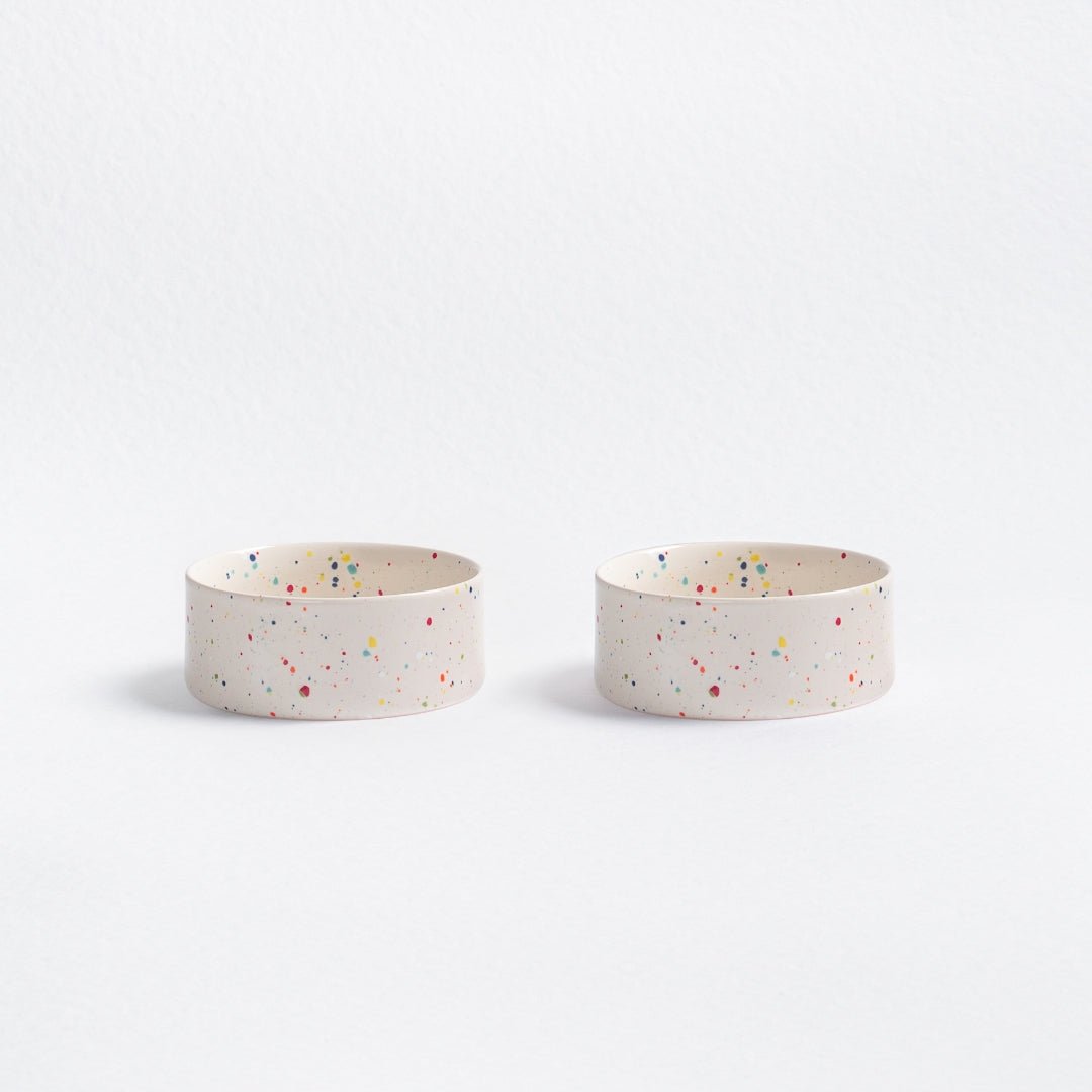 Set of 2 Pet Bowls - White (14cm)