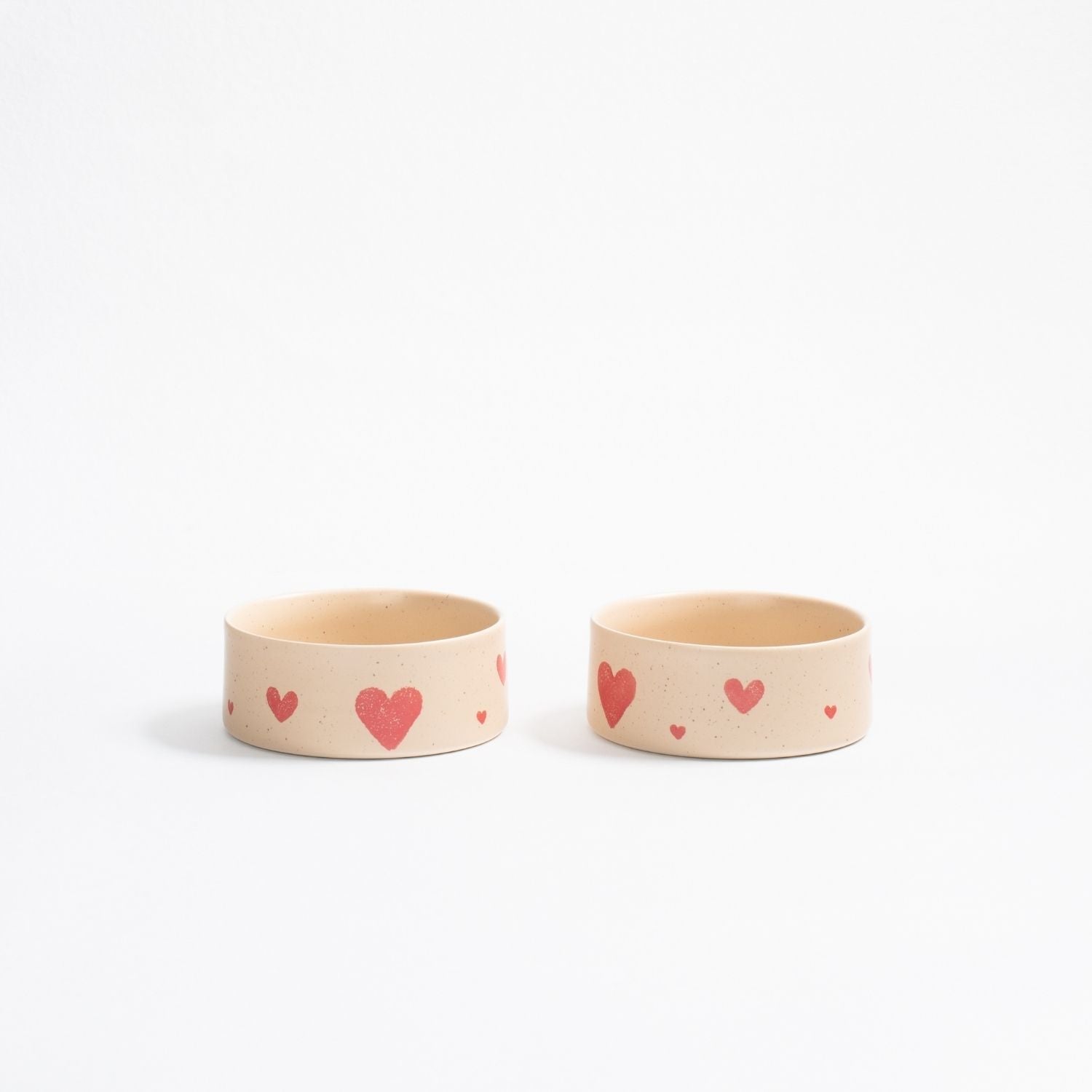Set of 2 Pet Bowls - Cozy Hearts (14cm)