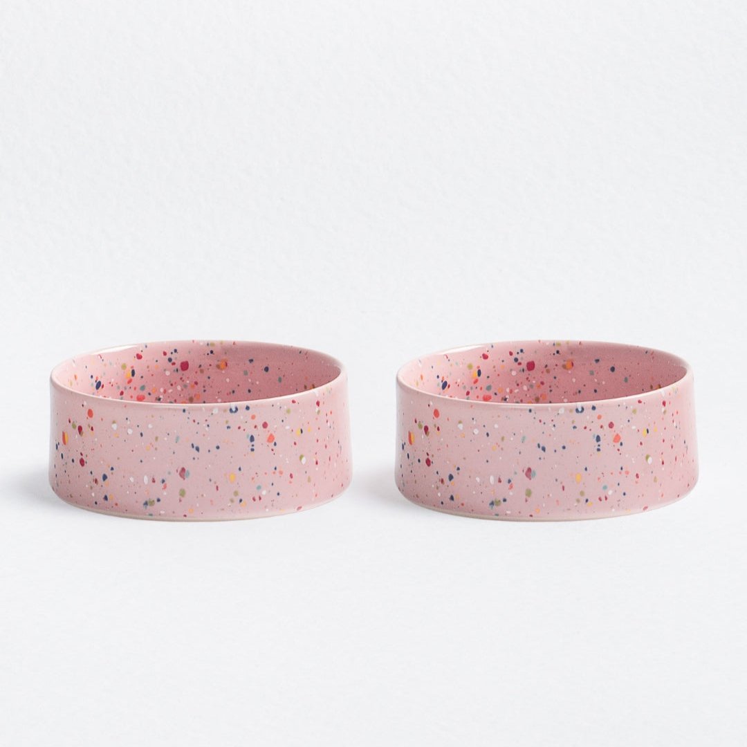 2-Piece Pet Bowl Set - Pink (16.5cm)