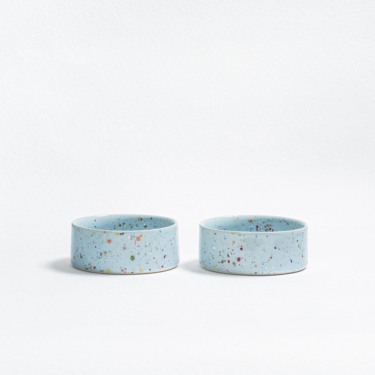 Set of 2 Pet Bowls - Soft Blue (14cm)