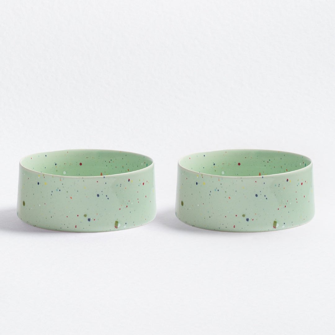 Set of 2 Pet Bowls - Green (16.5cm)