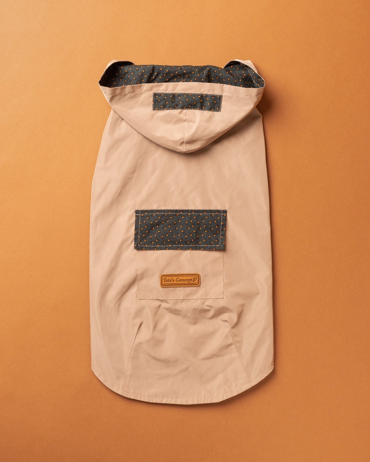 Chubasquero Beige con Capucha para Perros